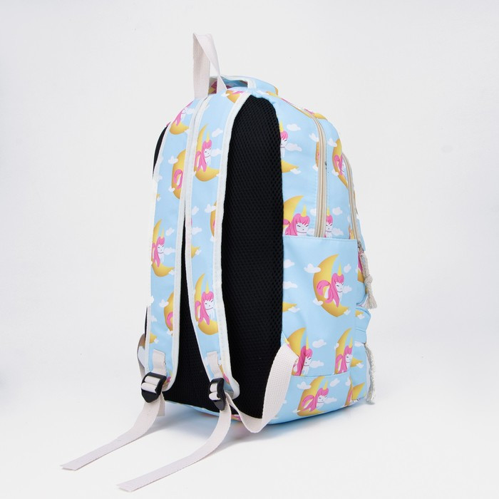 Рюкзак на молнии, сумка, косметичка, цвет голубой - фото 3 - id-p177489660