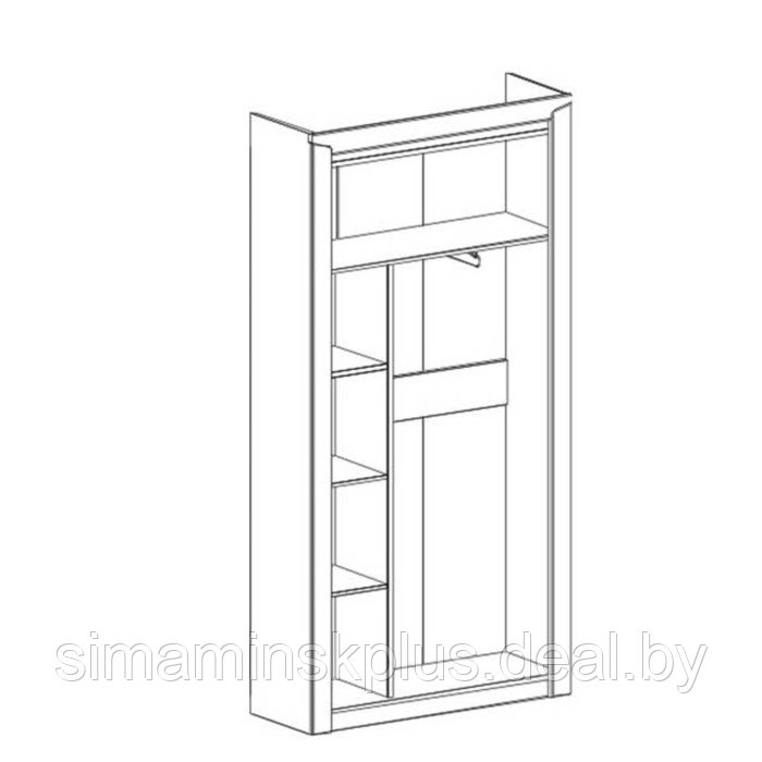 Шкаф 2-дверный Соренто, 385х1070х2100, Дуб стирлинг - фото 3 - id-p177056988