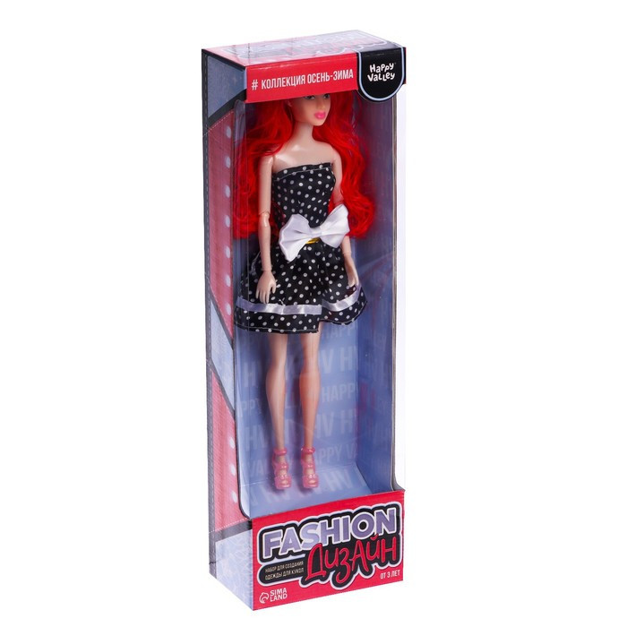 Кукла-модель шарнирная, с набором для создания одежды Fashion дизайн, осень-зима - фото 6 - id-p177490552