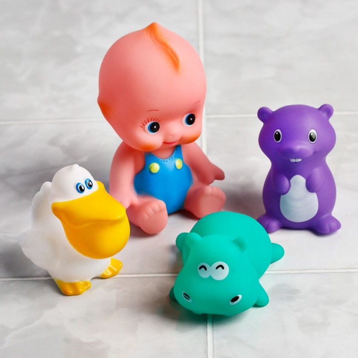 Набор игрушек для ванны «Пупс в ванне», 5 предметов, цвет МИКС - фото 6 - id-p176972499