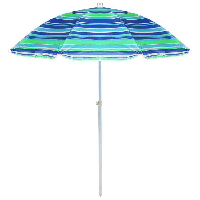 Зонт пляжный «Модерн» с механизмом наклона, серебряным покрытием, d=150 cм, h=170 см, цвет МИКС - фото 1 - id-p176972795