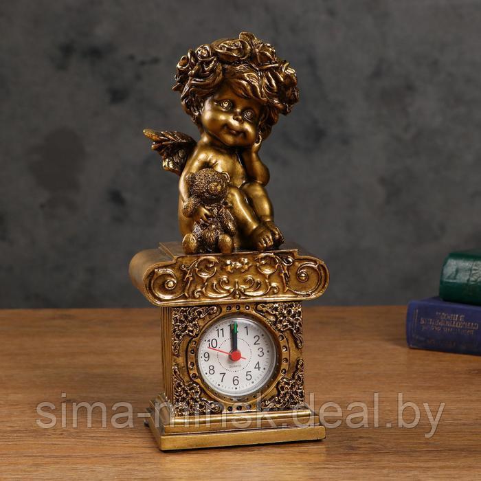 Часы настольные каминные "Ангел с медвежонком", цвет золото, h=25.5 см, микс - фото 7 - id-p177494640
