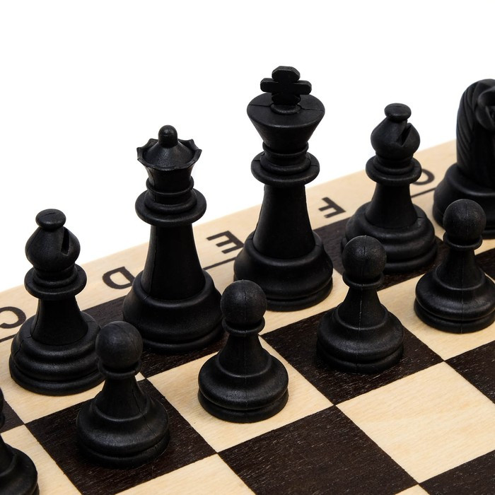 Шахматы обиходные (доска дерево 29х29 см, фигуры пластик, король h=6.2 см) - фото 4 - id-p177491848