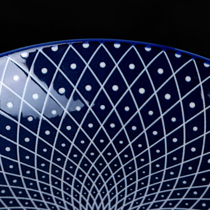 Тарелка керамическая глубокая Доляна «Бодом», d=21 см, цвет синий - фото 3 - id-p177024350
