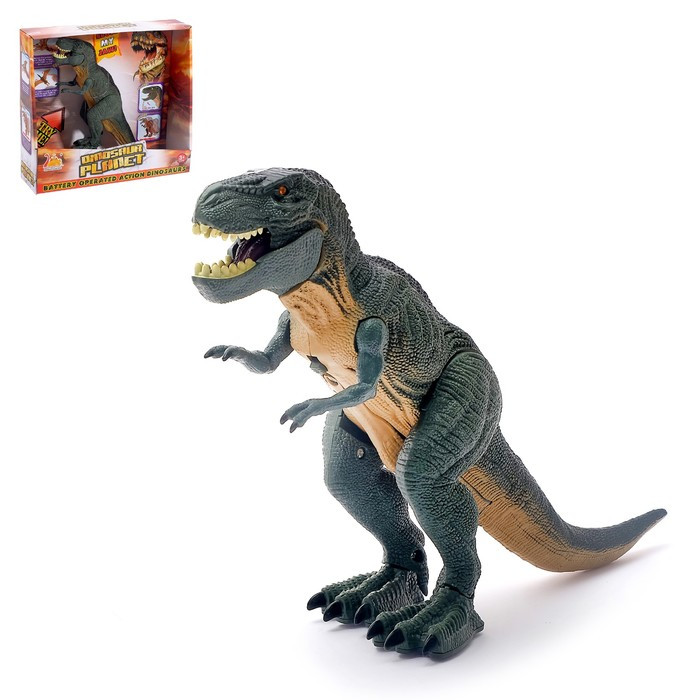 Динозавр «Рекс», работает от батареек, световые и звуковые эффекты - фото 1 - id-p175659743