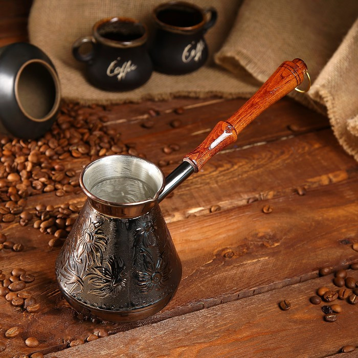 Турка для кофе медная «Ромашка», 0,5 л - фото 1 - id-p177012639