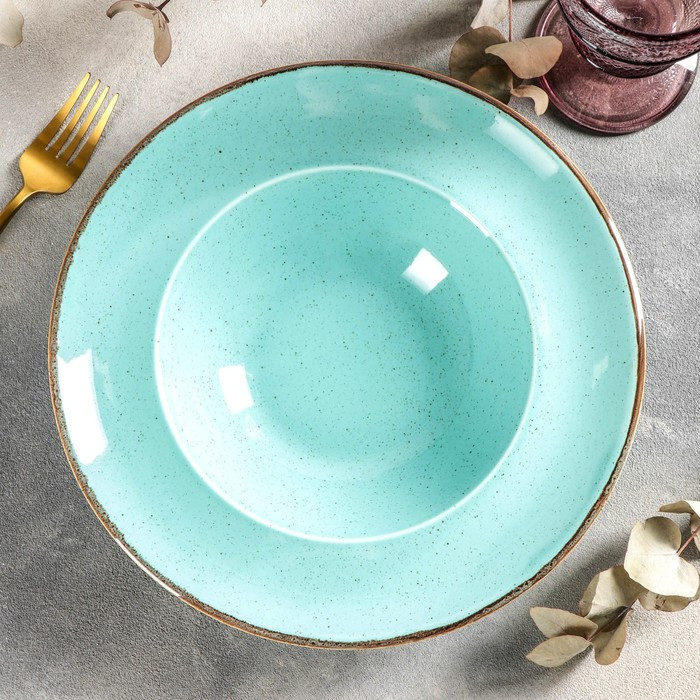 Тарелка для пасты Turquoise, 500 мл, d=25 см, цвет бирюзовый - фото 3 - id-p177004762