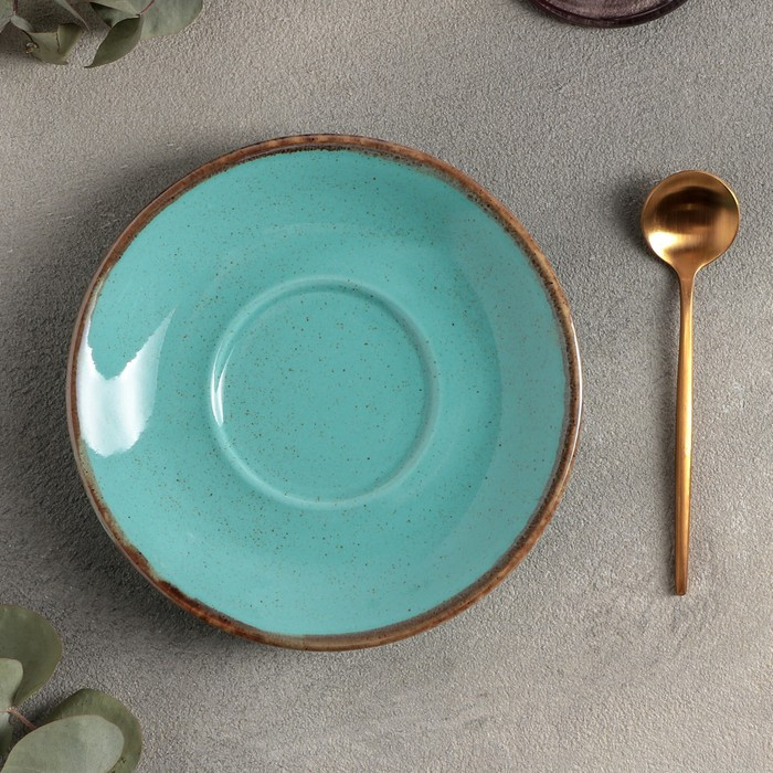 Блюдце для чайной чашки Turquoise, d=16 см, цвет бирюзовый - фото 2 - id-p177004797