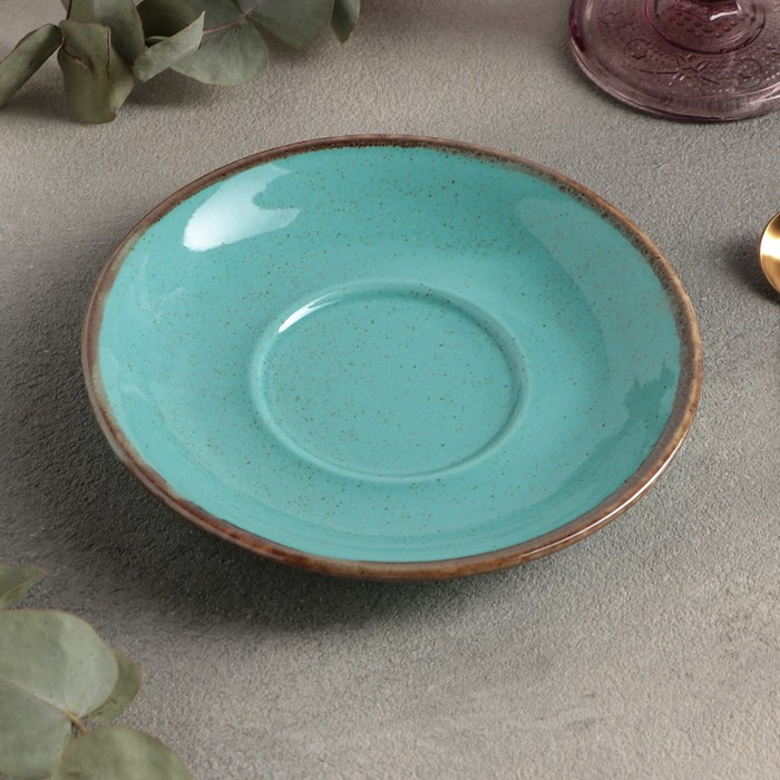 Блюдце для чайной чашки Turquoise, d=16 см, цвет бирюзовый - фото 3 - id-p177004797