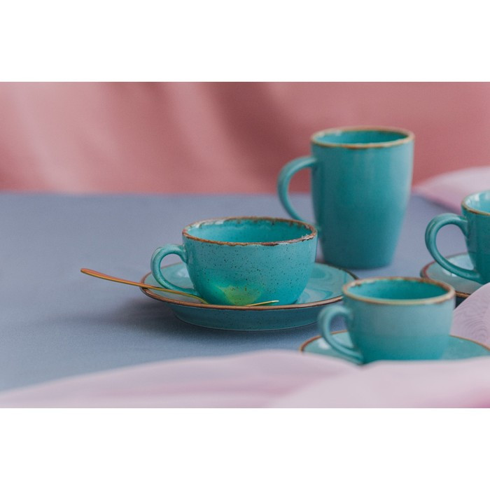 Блюдце для чайной чашки Turquoise, d=16 см, цвет бирюзовый - фото 4 - id-p177004797
