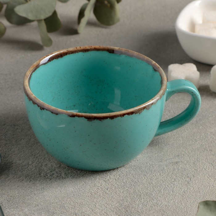 Чашка чайная Turquoise, 250 мл, фарфор, цвет бирюзовый - фото 2 - id-p177004845