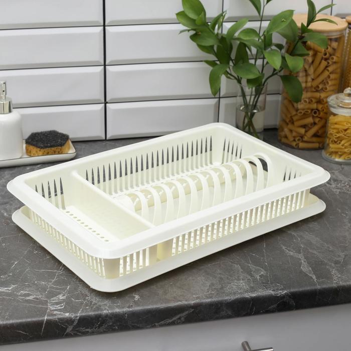 Сушилка для посуды с поддоном «Лилия», 48×30,5×8,5 см, цвет МИКС - фото 6 - id-p177008051