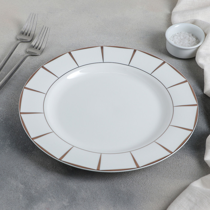 Тарелка фарфоровая обеденная «Аврора», d=27 см, цвет белый - фото 2 - id-p177024662