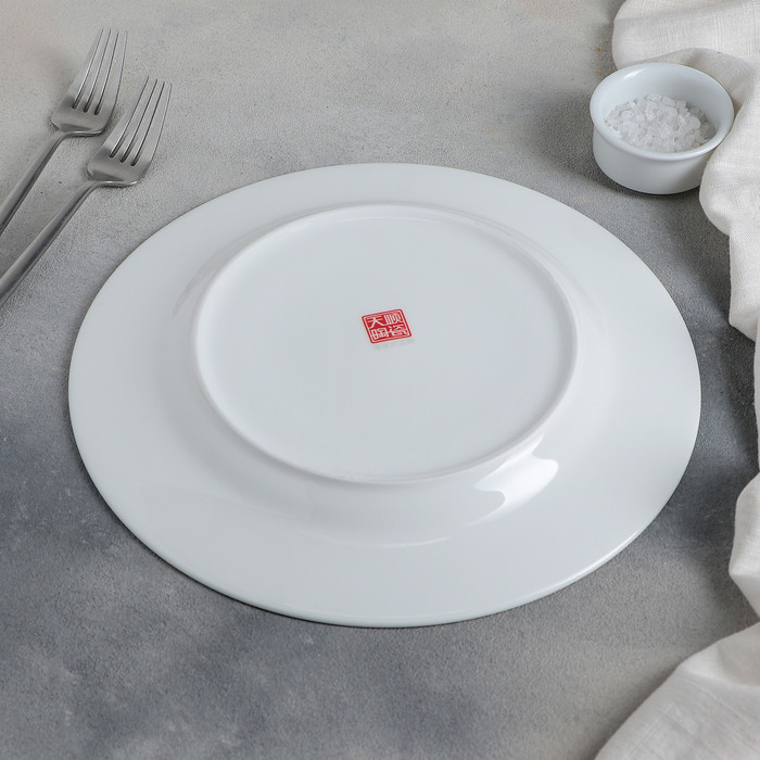 Тарелка фарфоровая обеденная «Аврора», d=27 см, цвет белый - фото 3 - id-p177024662