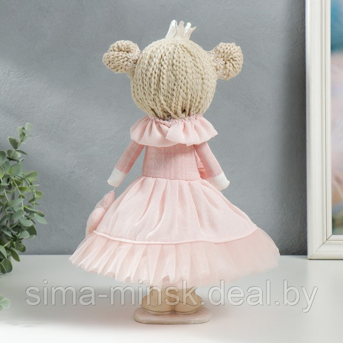 Кукла интерьерная "Маленькая принцесса в розовом, с цветком" 35х15,5х17 см - фото 3 - id-p177495332