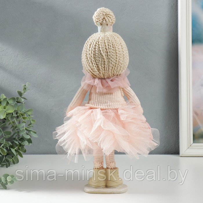 Кукла интерьерная "Малышка-принцесса в розовом платье, с медведем" 37,5х15х18,5 см - фото 3 - id-p177495338