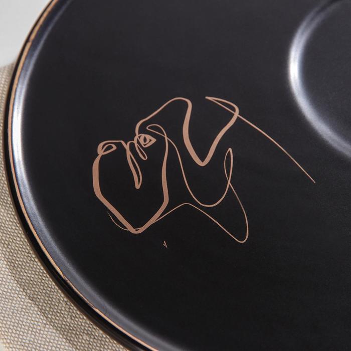 Чайная пара керамическая с ложкой «Силуэт», 2 предмета: кружка 260 мл, тарелка d=19,6 см, рисунок МИКС - фото 8 - id-p177021455