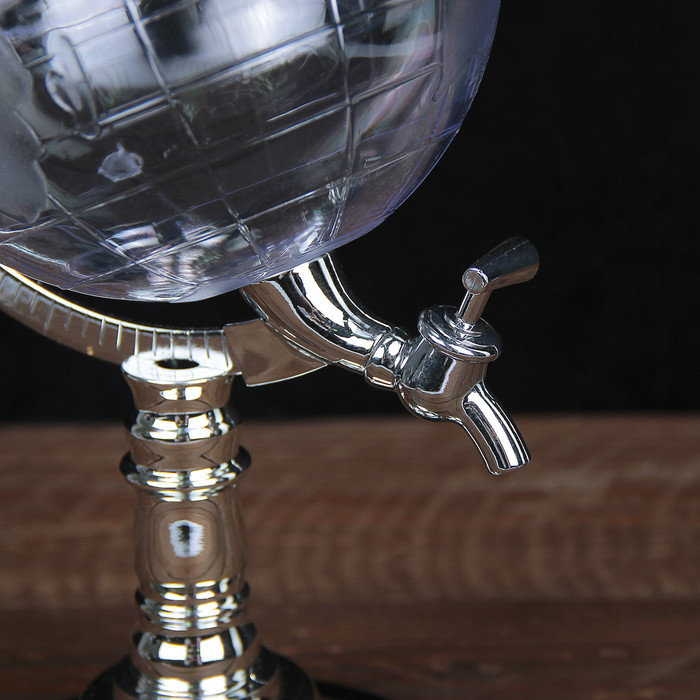 Башня пивная с воронкой «Земной шар», 1,9 л, цвет серебряный - фото 3 - id-p177004071