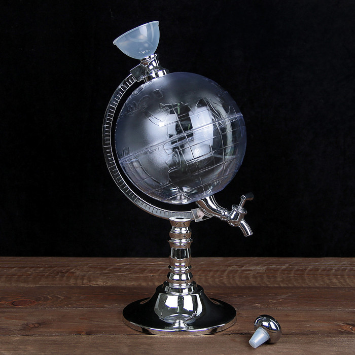 Башня пивная с воронкой «Земной шар», 1,9 л, цвет серебряный - фото 5 - id-p177004071