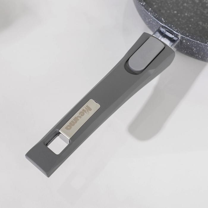 Сковорода «Гранит», d=26 см, съёмная ручка, антипригарное покрытие, цвет серый - фото 4 - id-p177011744