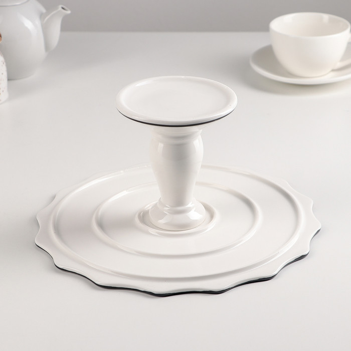 Подставка для десертов керамическая «Фронтьер», d=25 см, цвет белый - фото 2 - id-p177022771