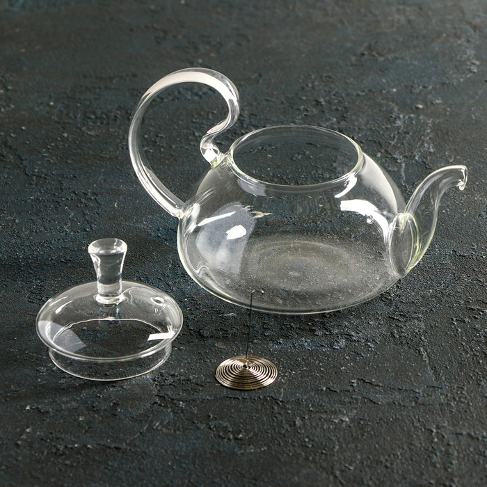 Чайник стеклянный заварочный с металлическим ситом Доляна «Элегия», 400 мл - фото 2 - id-p177013624
