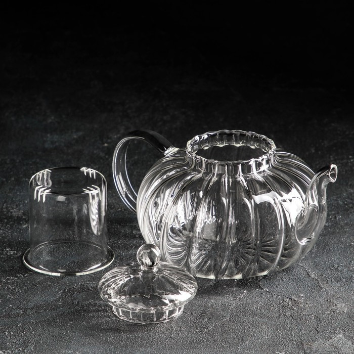 Чайник заварочный со стеклянной крышкой и ситом «Диана», 1 л - фото 2 - id-p177494409