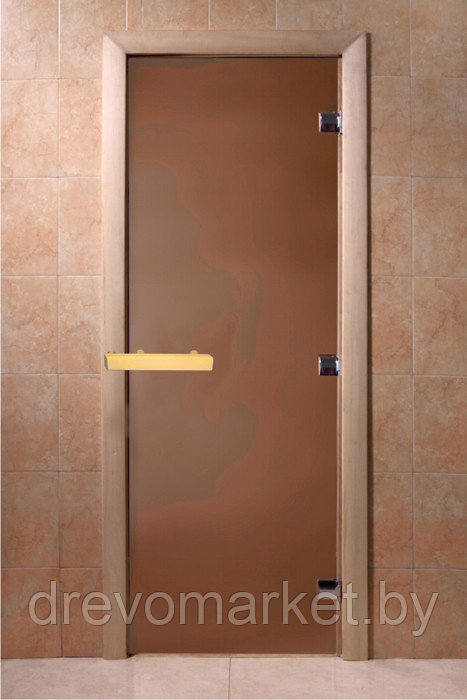 Двери для бани, сауны стеклянные DW 900*2100, цвет бронза Матовое - фото 1 - id-p177516778