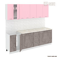 Кухня Корнелия Лира 2,4м розовый/оникс