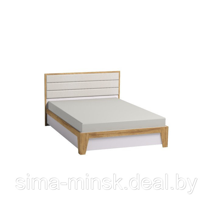 Кровать Люкс «Айрис 308», 2000 × 1400 мм, без основания, цвет белый / дуб золотистый - фото 1 - id-p177540509