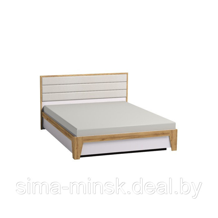 Кровать Люкс «Айрис 307», 2000 × 1600 мм, без основания, цвет белый / дуб золотистый - фото 1 - id-p177540510