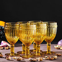 Набор бокалов стеклянных Magistro «Босфор», 250 мл, 8,5×8,5×16,5, 6 шт, цвет жёлтый