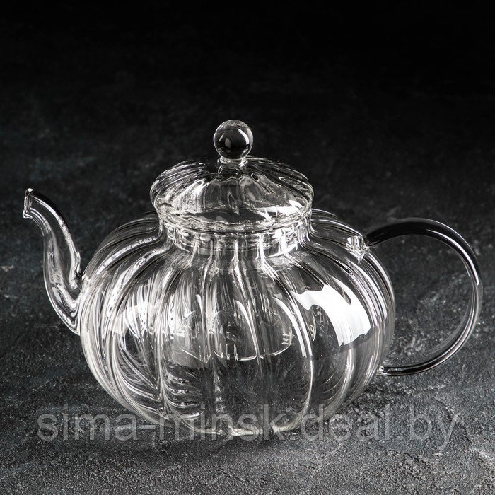 Чайник заварочный со стеклянной крышкой и ситом «Диана», 1 л - фото 1 - id-p177541246