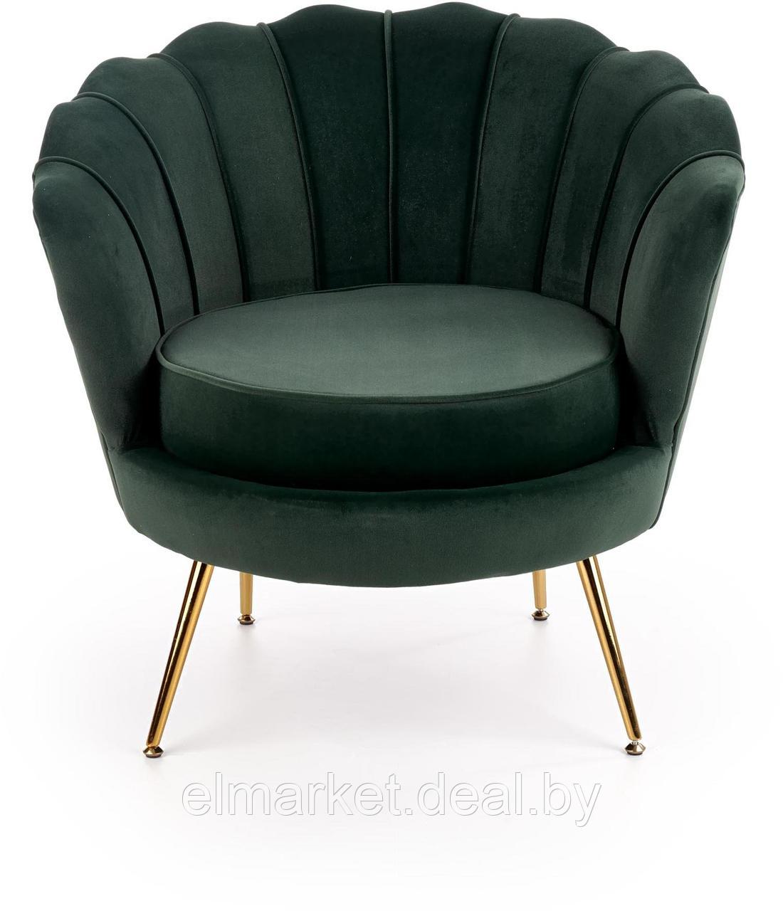 Кресло Halmar Amorinito темно-зеленый/золотой - фото 1 - id-p177571324