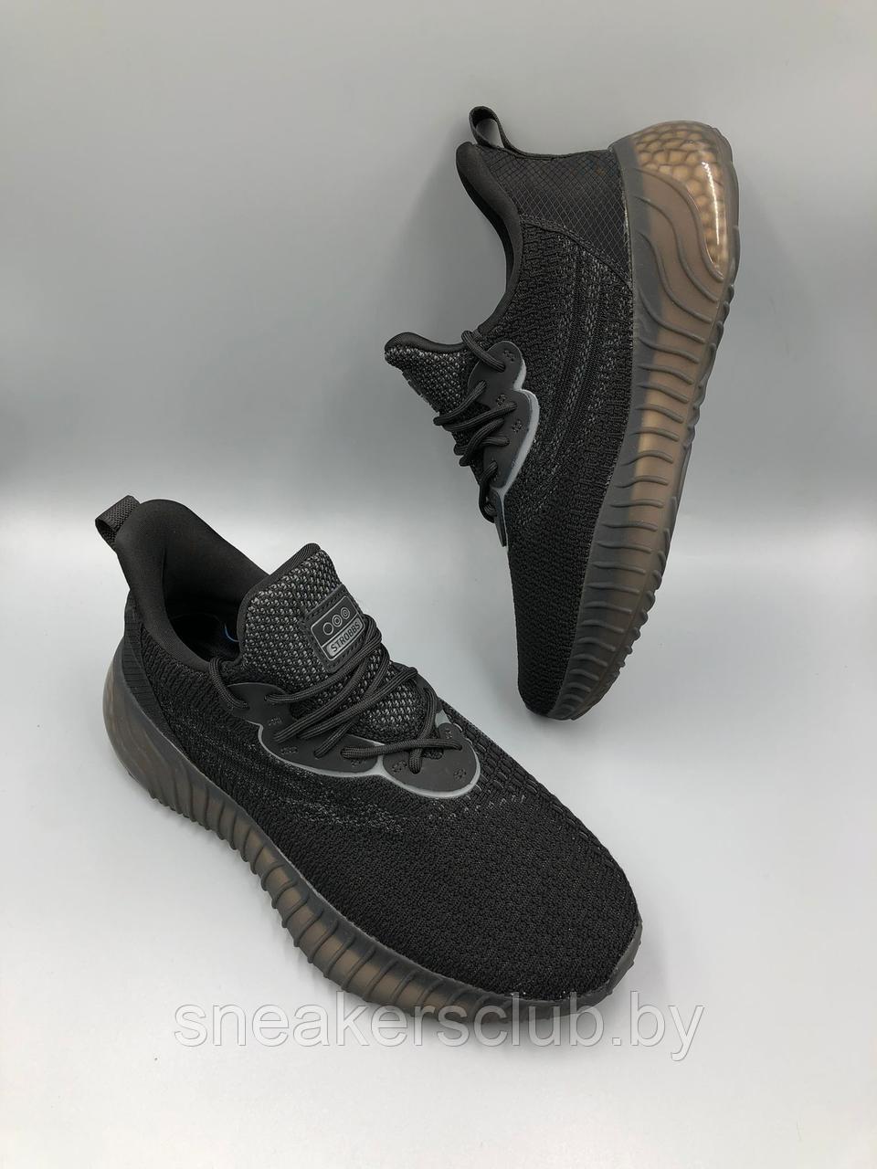 Кроссовки мужские черные Strobbs/ весенние/ летние/ текстильные кроссовки yeezy 350