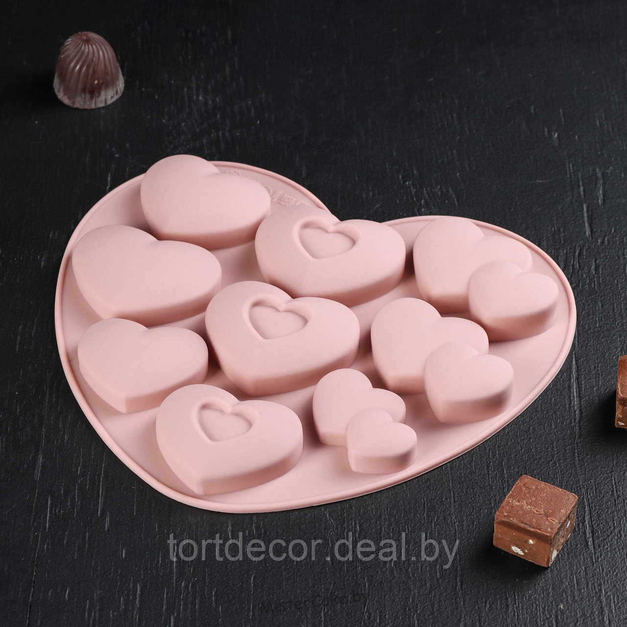Форма для льда и шоколада «Лямур», 20,5×19×2 см, 9 ячеек - фото 1 - id-p177591200