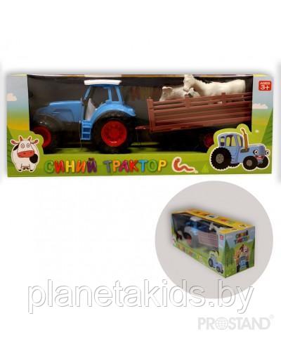 Синий трактор музыкальный с прицепом и домашними животными, арт. 0488-269Q