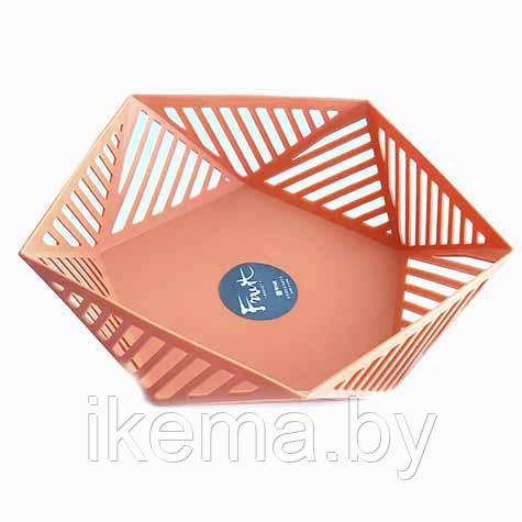 Корзинка для фруктов (6572) Цвет: Оранжево-розовый (7,5*26*26 см) - фото 1 - id-p177612432