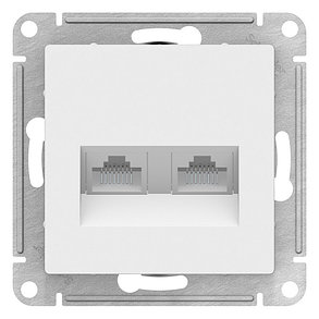 ATN000188 Atlasdesign розетка двойная компьютерная RJ45+RJ45, кат.6А, механизм, белый, фото 2