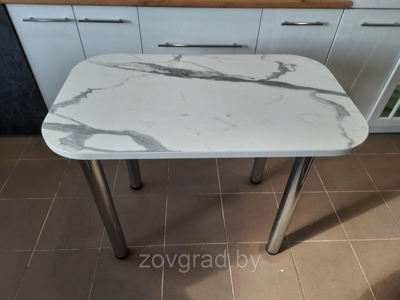 Стол кухонный гранит белый 100х60 см - фото 1 - id-p177658260