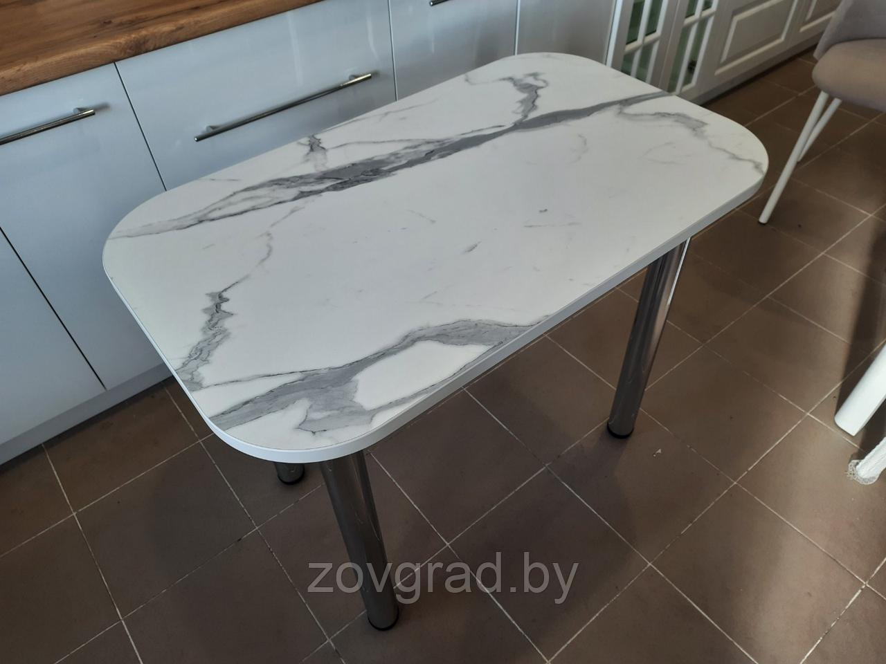 Стол кухонный гранит белый 100х60 см - фото 2 - id-p177658260