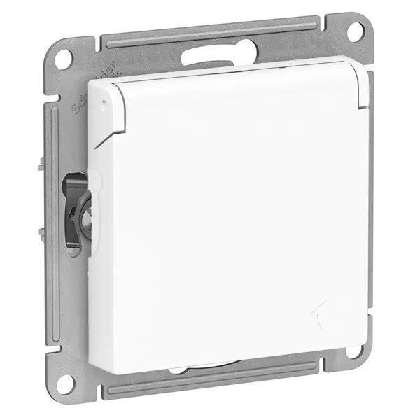 ATN000146 Atlasdesign розетка с заземл. со шторками с крышкой, 16А, IP20, механизм, белый
