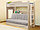Двухъярусная кровать белая с диваном (блок пружин Боннель) с боковой лестницей-комодом (цвет белый), фото 7