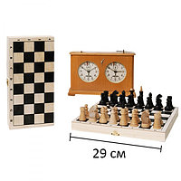 Шахматы деревянные "Объедовские" с доской "Классика" арт.450-20