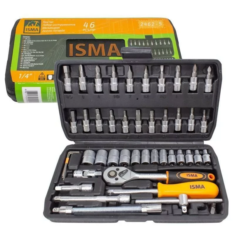 Набор инструментов ISMA - 46пр. 1/4'' - фото 1 - id-p177687873