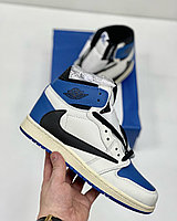 Кроссовки Nike Air Jordan 1 Retro High Military Blue x Travis Scott x Fragment design размер 44