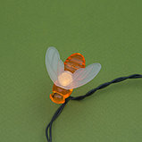 Гирлянда «Нить» 4.5 м с насадками «Пчёлки», IP44, тёмная нить, 30 LED, свечение тёплое белое, 2 режима,, фото 5