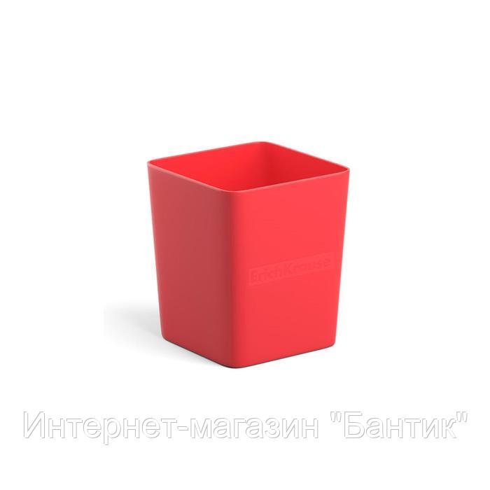 Подставка-стакан для пишущих принадлежностей ErichKrause Base, 7,5 х 9 х 7,5 см, красный