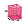 Стакан для пишущих принадлежностей, квадратный с узором, металлический, розовый, фото 2