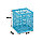 Стакан для пишущих принадлежностей, квадратный с узором, металлический, голубой, фото 2